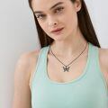 wholesale 925 Sterling Silver Butterfly Pendant Necklace Black Gold Plated Opal For Women-0-4