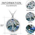 wholesale 925 Sterling Silver Abalone Shell Tree of Life Pendant Necklace with Cross for Women Gift-0-5