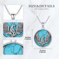 wholesale 925 Silver Phoenix Turquoise Pendant Necklace Anniversary Animal Birthday Gifts for Her-0-1
