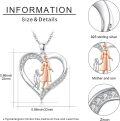 wholesale 925 Sterling Silver Heart-Shaped Mother and Child Pendant Necklaces for Women's Gifts-0-1