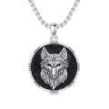 wholesale 925 Sterling Silver Wolf Pendant Necklace Men Cool Silver Jewelry-0-0