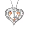 TOUPOP Sterling Silver & Rose A-Z Initial Pendant Necklace-0-0