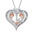 TOUPOP Sterling Silver & Rose A-Z Initial Pendant Necklace-0-0
