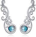 wholesale 925 Sterling Silver Turquoise Vintage Ear Climber Studs for Women-0-0