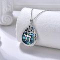 wholesale 925 Sterling Silver Abalone Shell Tree of Life Jewish Pendant Necklace for Women Gifts-0-1