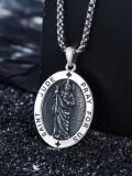 wholesale 925 Sterling Silver  Oval Saint Jude Pendant Necklaces for Men & Women-0-3
