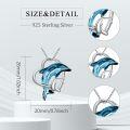 wholesale 925 Sterling Silver Blue Crystal Heart-Shaped Dolphin Pendant Necklace Gift for Women Girls Mom Girlfriend-0-1
