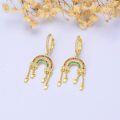 wholesale Gold 925 Sterling Silver Rainbow Cloud Star Drop Earrings-0-1