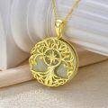 wholesale 925 Sterling Silver Tree Of Life Pendant Necklace Wholesale With Green Gemstone-0-89