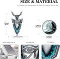 wholesale 925 Sterling Silver Turquoise Inlay Eye Of Horus Egyptian Pendant Necklace For Men & Women-0-3