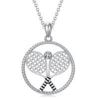 wholesale 925 Sterling Silver Tennis Racket Pendant Necklace Wholesale For Women-Tennis