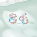 wholesale 925 Sterling Silver Moonstone Axolotl Stud Earrings-0-4