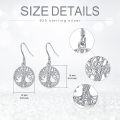 wholesale 925 Sterling Silver Filigree Tree of Life Heart Drop Earrings-0-5