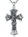 wholesale 925 Sterling Silver St Michael Cross Pendant Necklace Wholesale Religious Gift-0-0