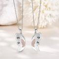 wholesale 925 Sterling Silver Butterfly Wing Necklace Set for Big Sis & Lil Sis - Matching Pendant -0-1