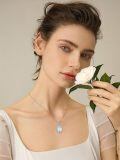 wholesale 925 Sterling Silver Tree Of Life Heart-shaped Pendant With Couple Motif And Blue Gradient Background-0-1