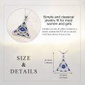 wholesale 925 Sterling Silver Blue Crystal Evil Eye Triangular Celtic Knot Pendant Necklace for Women-0-2