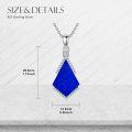 wholesale 925 Sterling Silver Cubic Zirconia Accent Triangle Pendant with Lapis Lazuli and Blue Stone Elements Necklaces-0-3