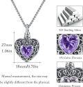 wholesale 925 Sterling Silver Heart Shaped Purple Crystal Memorial Urn Necklace with Funnel and Fill Tool for Ashes Keepsakes-0-3