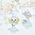 wholesale 925 Sterling Silver Heart Bee Moonstone Stud Earrings for Women Gift-0-1
