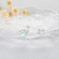 wholesale 925 Sterling Silver Opal Paw Print & Cat Face Stud Earrings Set for Women Girls-0-4