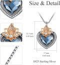 wholesale 925 Sterling Silver Blue Austrian Crystal Lotus Heart Pendant Cremation Jewelry Urn Necklace for Ashes Keepsake Memorial Gifts 48 Chain-0-2