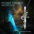 wholesale 925 Sterling Silver Snake Sword Norse Runes Pendant Necklaces for Men Women s-0-4