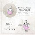 wholesale 925 Sterling Silver Pink Jade Bear Pendant Necklace for Women-0-5