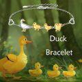 wholesale 925 Sterling Silver Gold Plated Duck Family Charm Bracelet for Women Gifts-0-4