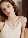 wholesale 925 Sterling Silver Green Crystal Shamrock Celtic Knot Claddagh Motherhood Love Knot Pendant Necklace for Women Gifts-0-3