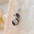 wholesale 925 Sterling Silver Mom Moss Agate Pendant Necklace Two Tone Rose Gold-0-10