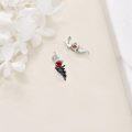 wholesale 14K Gold 925 Heart Angel Wings Red Crystal Stud Earrings for Women-0-3