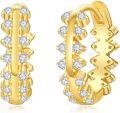 wholesale Gold 925 Sterling Silver Cubic Zirconia Hoop Earrings for Women-0-0