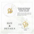 wholesale 10K Gold Crystal Flower Heart Pendant Necklace for Women-0-4