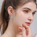 wholesale 925 Sterling Silver Blue Opal Butterfly Leverback Earrings - Animal  for Her-0-3