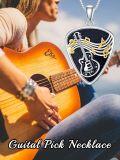 wholesale 925 Sterling Silver Guitar Music Notes Pendant Necklace for Women Gifts-0-5