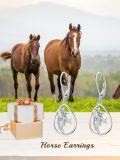 wholesale 925 Sterling Silver Horse Teardrop Leverback Drop Earrings Gift for Women Girls-0-5