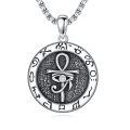 wholesale 925 Sterling Silver Egyptian Ankh Eye of Horus and Anubis Pendant Necklaces for Men & Women-0-0