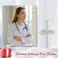 wholesale 925 Sterling Silver Moissanite Diamond Infinity Cross Heartbeat Necklace for Women-0-1