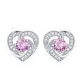 wholesale 925 Sterling Silver Birthstone Heart Stud Earrings Jewelry Gifts for Women-0-78