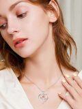 wholesale 925 Sterling Silver Mother's Day Butterfly & Flower Heart Pendant Necklace for Women Gifts-0-2