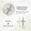 wholesale 925 Sterling Silver Blue Sapphire & Cubic Zirconia Cross Pendant Necklace for Women Mom Gift-0-4