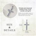 wholesale 925 Sterling Silver Blue Sapphire & Cubic Zirconia Cross Pendant Necklace for Women Mom Gift-0-4