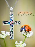 wholesale TOUPOP Cross Necklace Sterling Silver Abalone Shell Butterfly/dragonfly/ladybug Jewelry Gifts For Women Girls Birthday -0-6