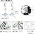 wholesale 925 Sterling Silver Star Moonstone Drop Dangle Leverback Earrings-0-4