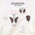 wholesale 925 Sterling Silver Butterfly Wooden Pendant Necklace with Mustard Seed Accents-0-4