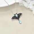 wholesale 925 Sterling Silver Moonstone Butterfly Pendant Necklace - Unique s for Her-0-4