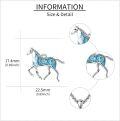 wholesale 925 Sterling Silver Horse Turquoise Stone Pendant Necklace  for Women and Girls 48cm Chain Length-0-4