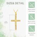 wholesale 14K Gold Diamond Cross Pendant Necklace with Chain for Women 23 Length-0-4