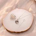 wholesale 925 Sterling Silver Heart Shaped Rose Filigree Memorial Keepsake Pendant Urn Necklace w/Filler Kit-0-4